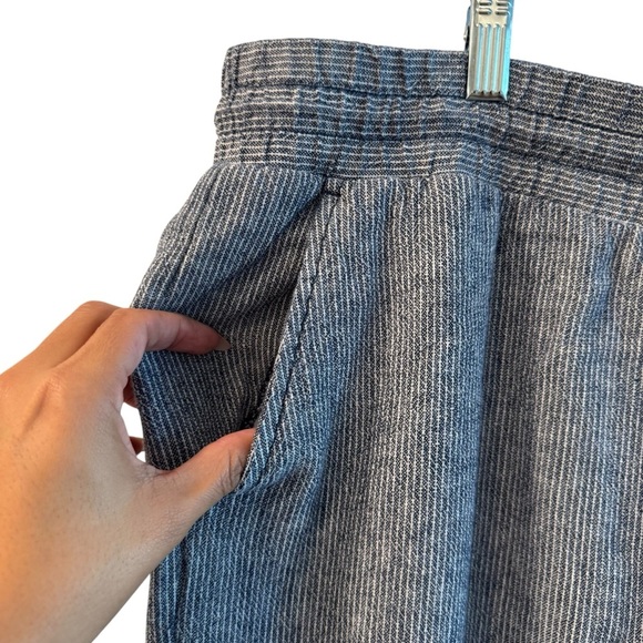 Lane Bryant Soft Linen Blend Wide Leg Pants Plus Size 22 Blue Striped Casual - Picture 6 of 9